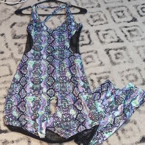 Shein Colorful Snakeskin Print Jumpsuit Size L